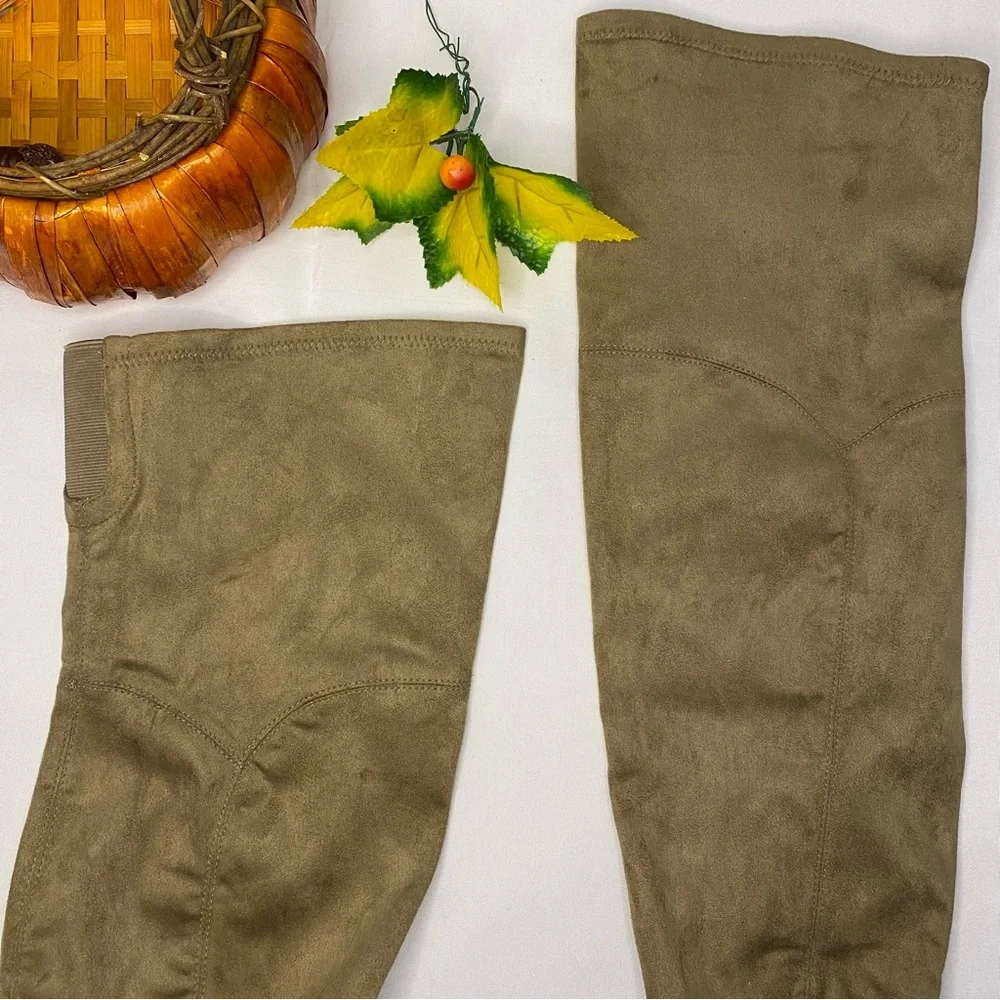 Marc Fisher LTD Charlote Suede Over Knee Boot Tan Size 9